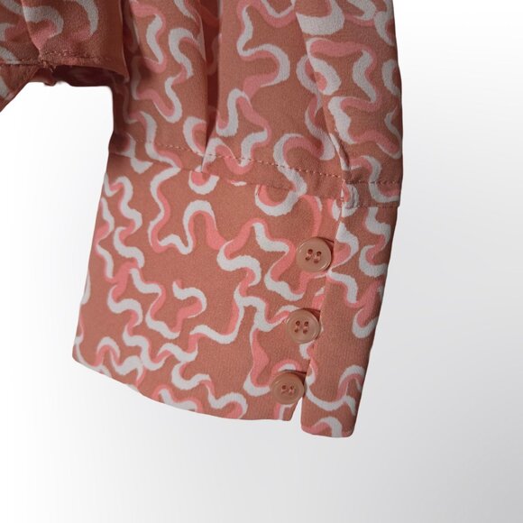 Halogen Pink Fluid Print Long Sleeve Blouse - Picture 5 of 6